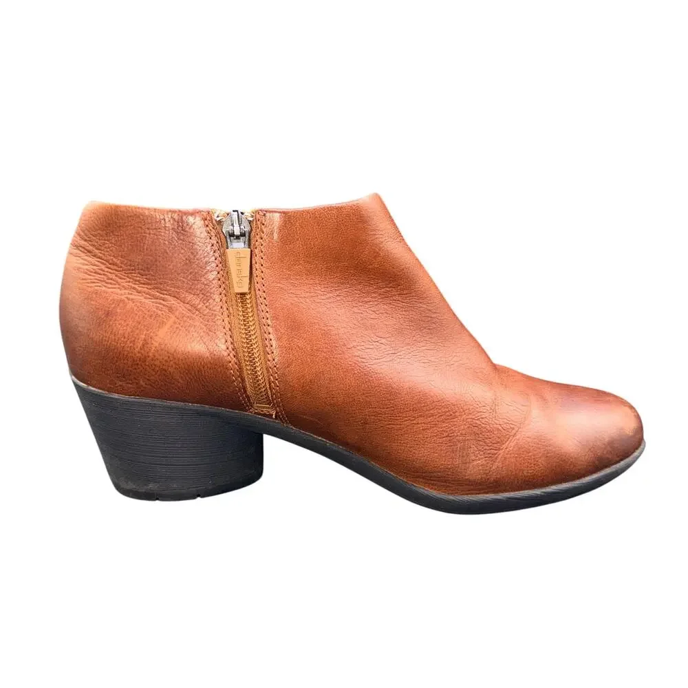 Dansko Maria Brown Leather Ankle Boots Women’s 38 US 7.5-8 Side Zip Booties